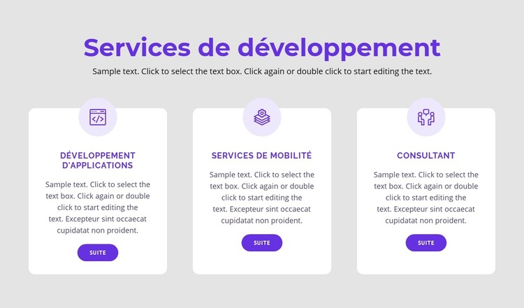 Nos services de développement Modèle HTML