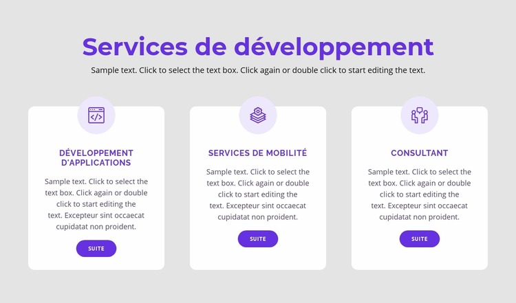 Nos services de développement Modèle Joomla