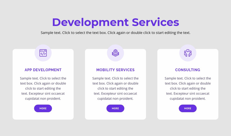 Our development services Html Website Builder
