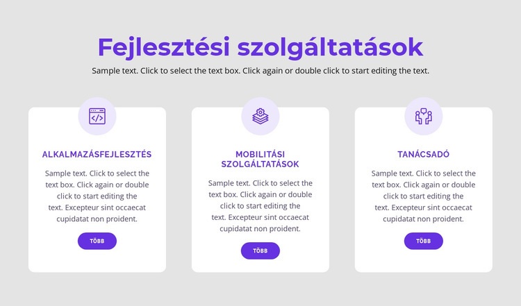 Fejlesztési szolgáltatásaink HTML Sablon