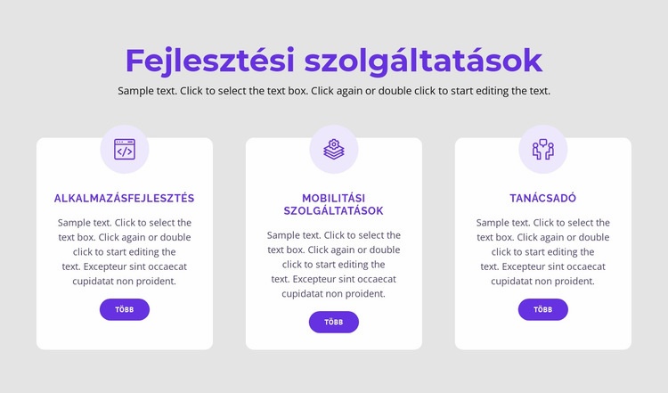 Fejlesztési szolgáltatásaink Sablon