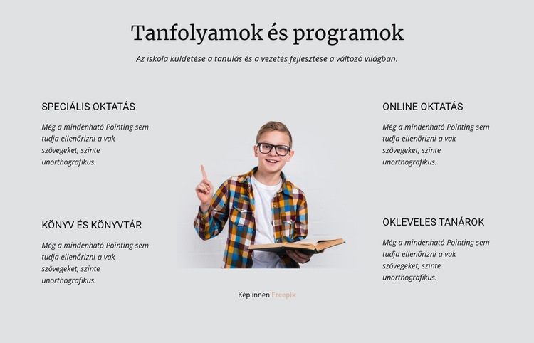 Tanfolyamok és programok Weboldal tervezés