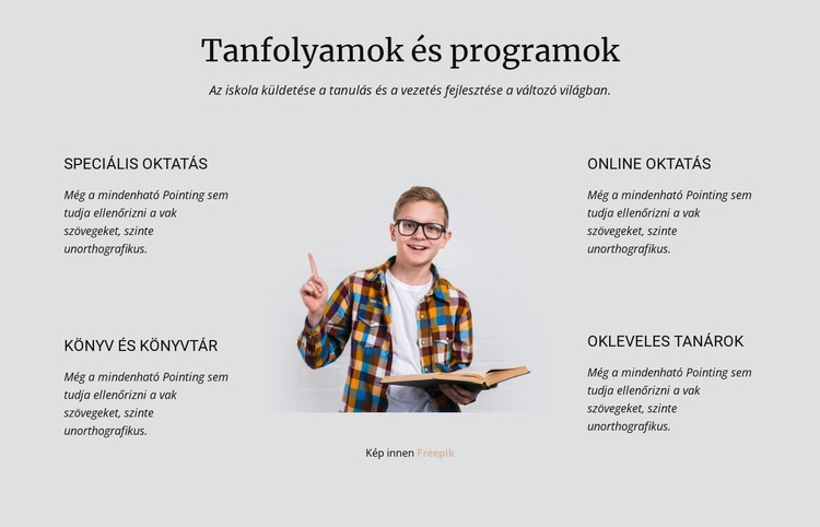 Tanfolyamok és programok WordPress Téma