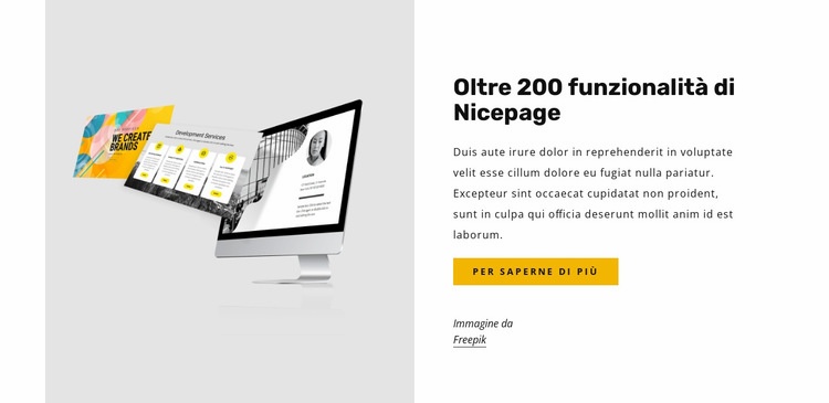 Oltre 200 funzioni di nicepage Costruttore di siti web HTML