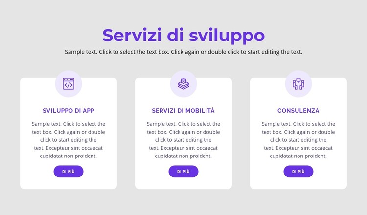 I nostri servizi di sviluppo Modello CSS