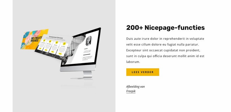 200+ leuke pagina-functies Website mockup