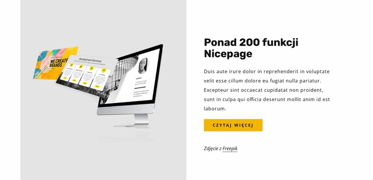 Ponad 200 funkcji nicepage Makieta strony internetowej