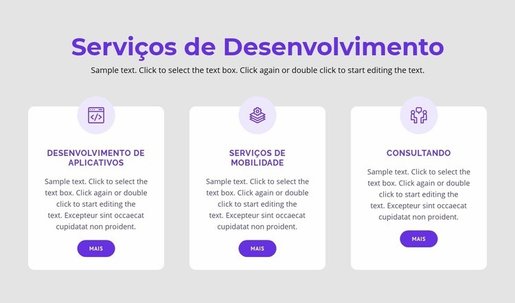 Nossos serviços de desenvolvimento Construtor de sites HTML