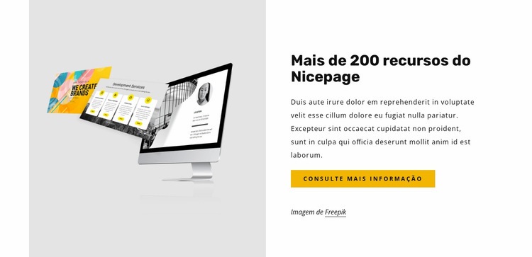 Mais de 200 recursos de nicepage Construtor de sites HTML