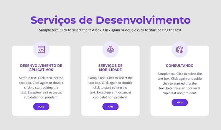 Nossos serviços de desenvolvimento Modelo