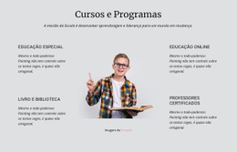 Página Inicial Do Site Para Cursos E Programas