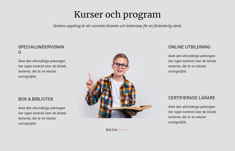 Kurser och program CSS -mall