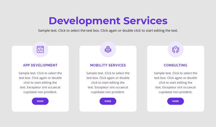 Our development services Template