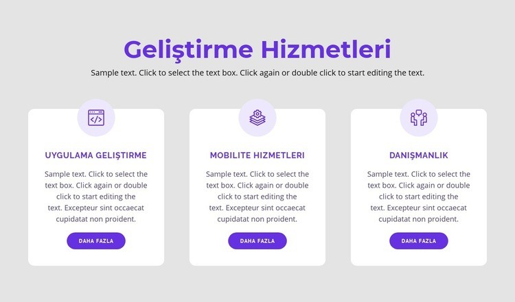 Geliştirme hizmetlerimiz Html Web Sitesi Oluşturucu