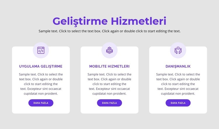 Geliştirme hizmetlerimiz Web Sitesi Mockup'ı