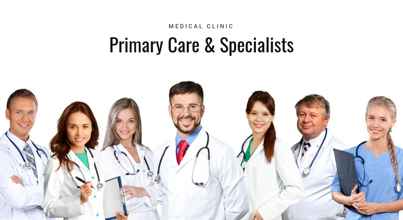 Primary care and specialists Web Page Design