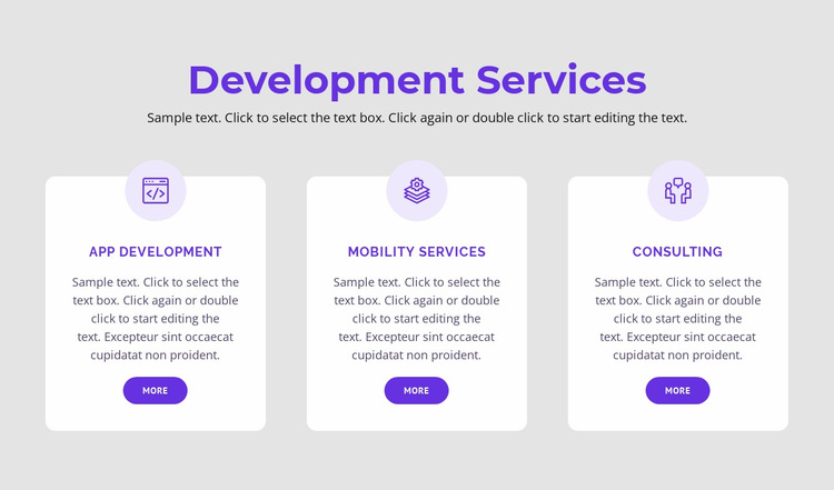 Our development services Website Builder Templates