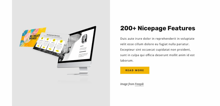 200+ nicepage features Website Mockup