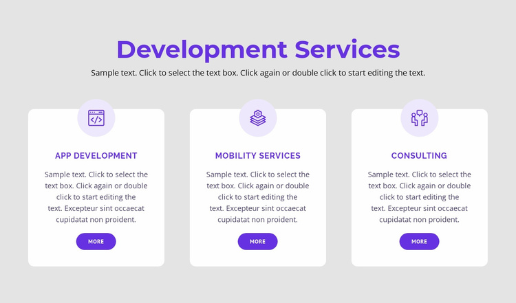 Our development services Website Template