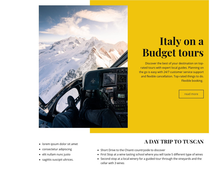Rome tours and activities Homepage Design