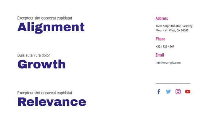 Alignment, growth, relevance CSS Template
