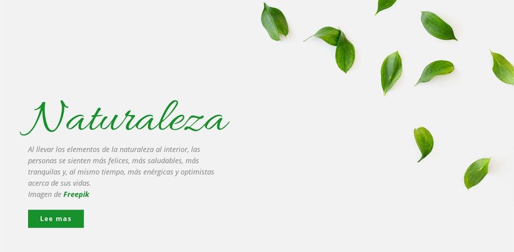 Diseño de naturaleza fresca Maqueta de sitio web