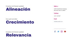 Alineación, Crecimiento, Relevancia: Plantilla HTML5 Personalizada
