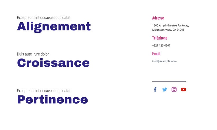 Alignement, croissance, pertinence Conception de site Web