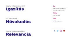 Összehangolás, Növekedés, Relevancia - HTML Weboldal Sablon