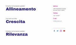 Allineamento, Crescita, Rilevanza - HTML Template Builder