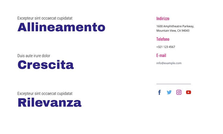 Allineamento, crescita, rilevanza Modello CSS