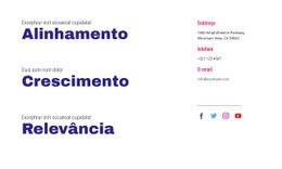 Alinhamento, Crescimento, Relevância - Modelo HTML5 Responsivo