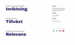 Inriktning, Tillväxt, Relevans - HTML-Webbsidesmall