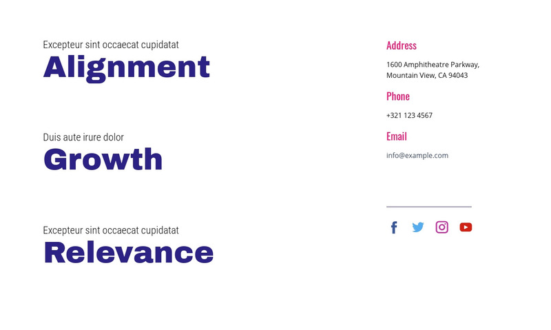 Alignment, growth, relevance Wix Template Alternative