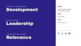 Development, Leadership, Relevance Site Template
