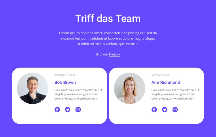 Lernen Sie unser tolles Team kennen WordPress-Theme