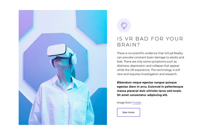 Virtual reality has real problems HTML Template