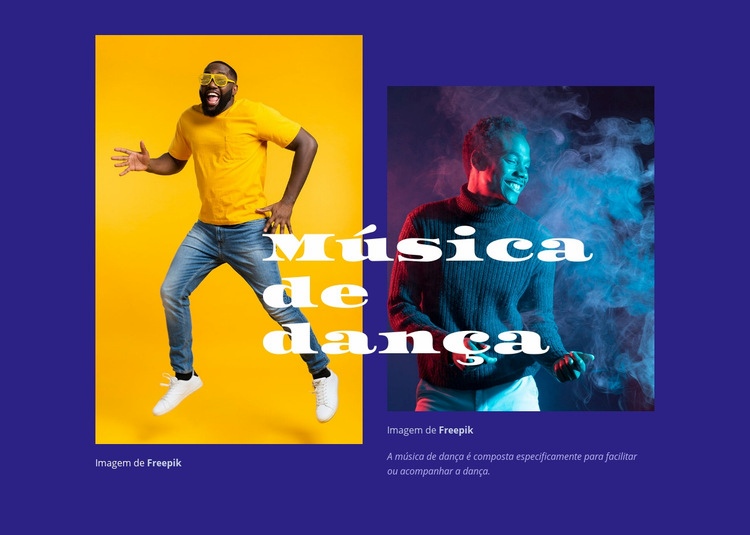Entretenimento musical de dança Design do site