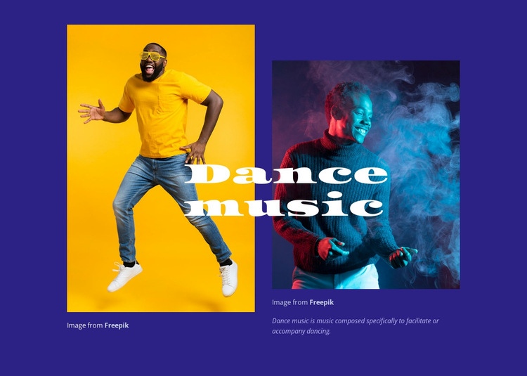 Dansmusikunderhållning Html webbplatsbyggare
