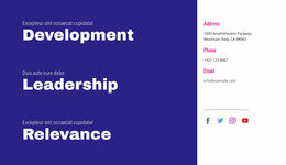 Ontwikkeling, Leiderschap, Relevantie - Gratis CSS-Thema