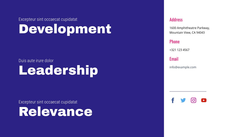 Development, leadership, relevance Wix Template Alternative