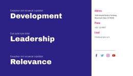 Development, Leadership, Relevance {0] - Wysiwyg Editor