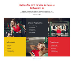 HTML-Seite Für Programme Für Alle Leistungsstufen