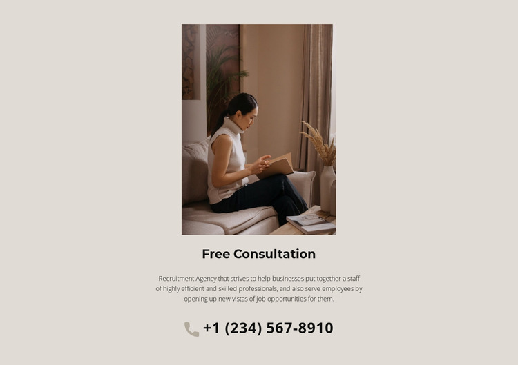 Free consultations Website Mockup