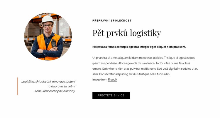 5 Prvky logistiky Šablona webové stránky