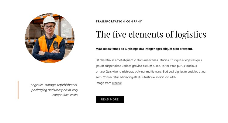 5 Elements of logistics CSS Template