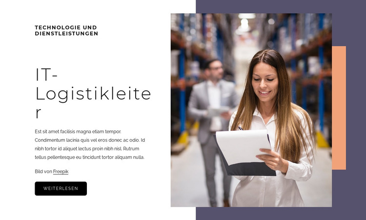 IT-Logistikleiter HTML-Vorlage