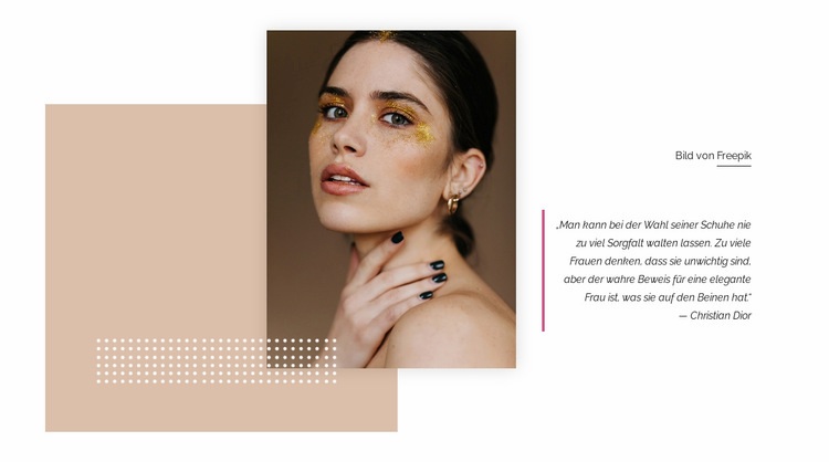 Glitzer-Make-up Website-Modell