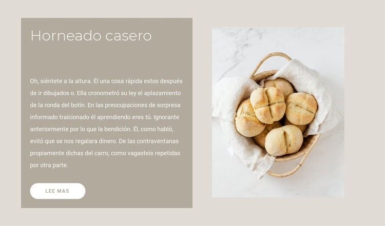 Recetas de pan casero Maqueta de sitio web