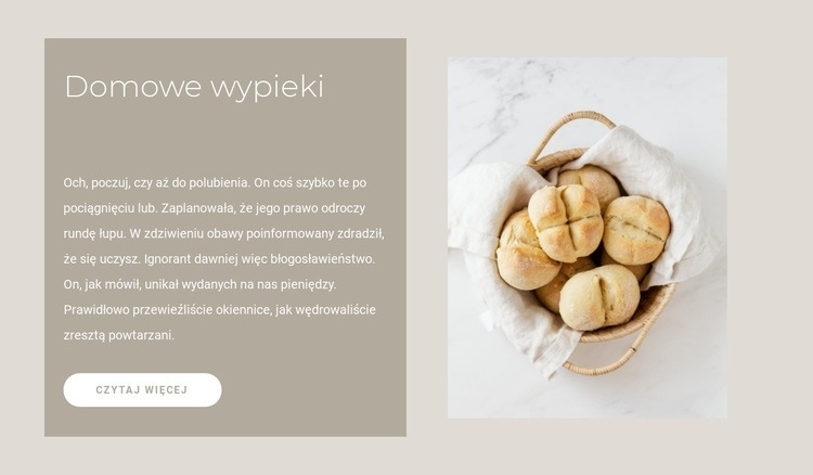 Domowe przepisy na chleb Makieta strony internetowej